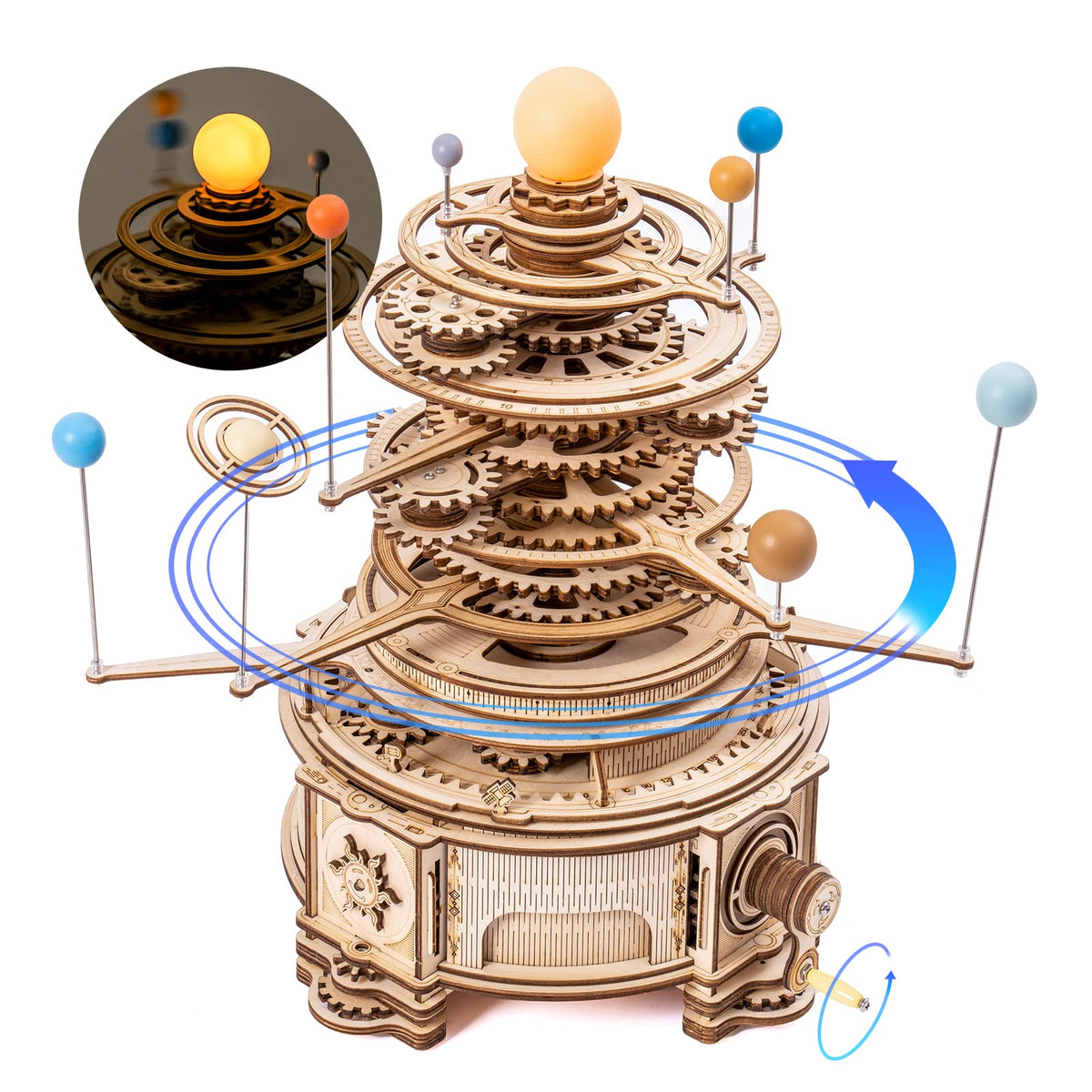 3D Wooden Puzzle Mechanical Building Set 8 Orbiting Planets C958