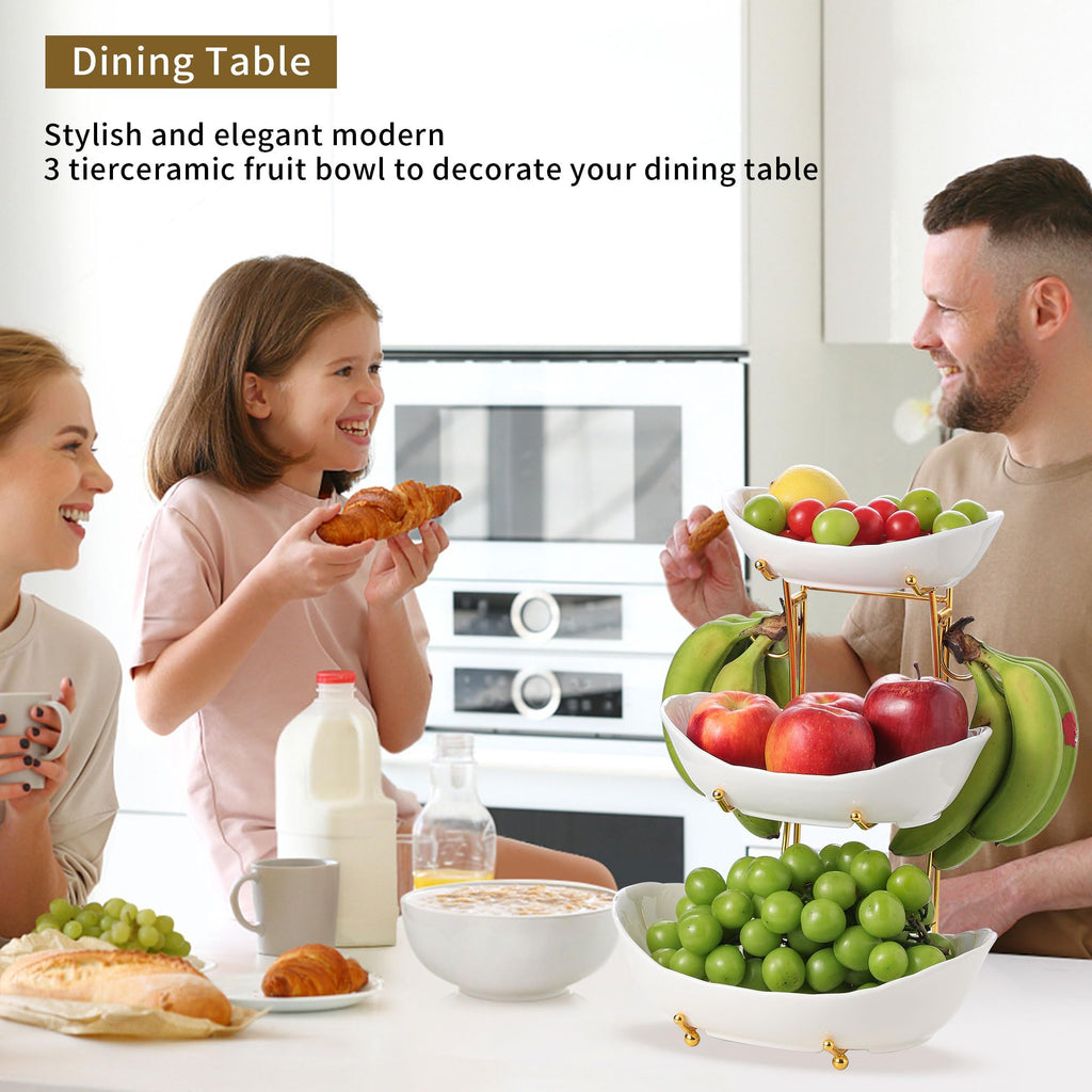 3-Tier Ceramic Serving Bowl Set with Stand M607555