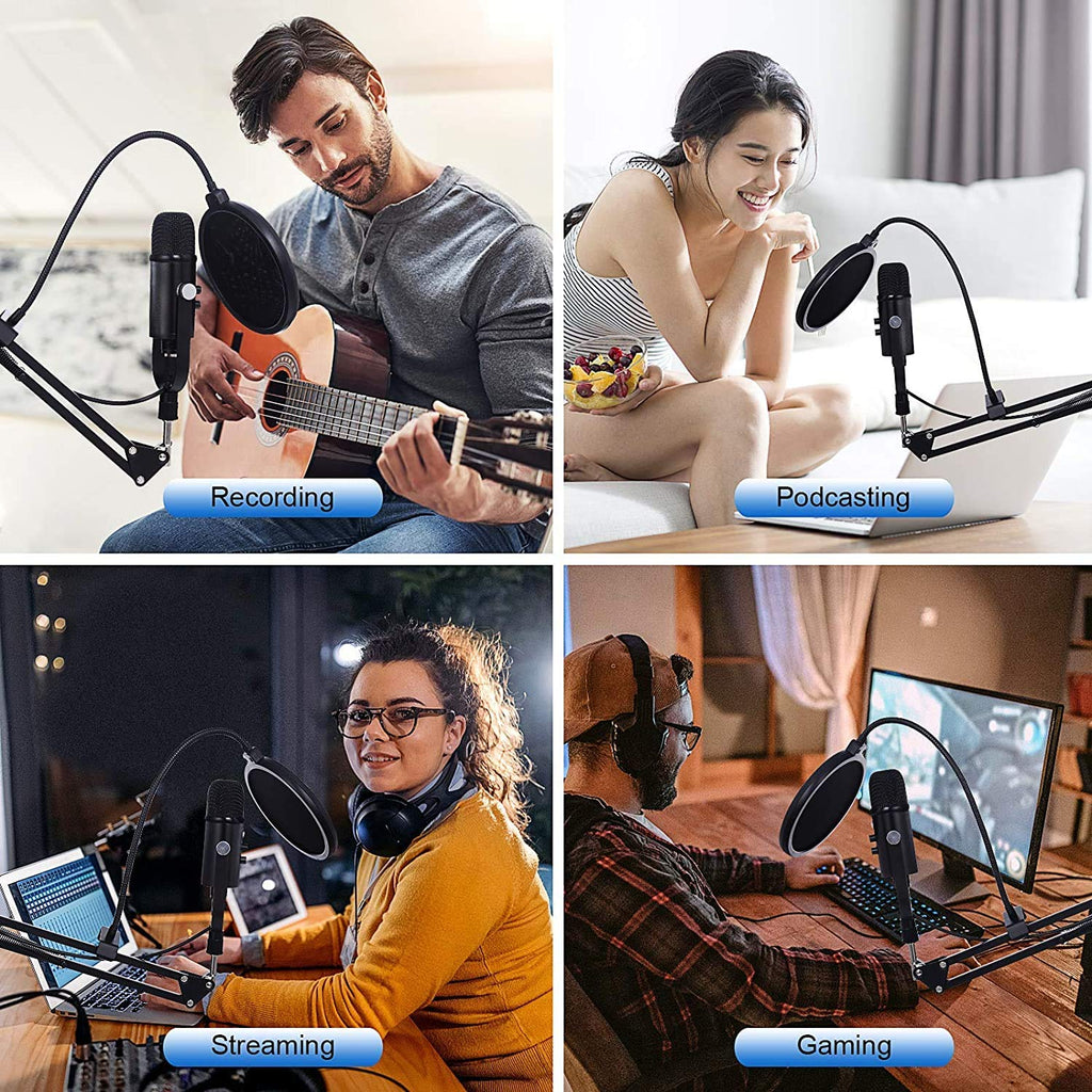 USB Condenser Microphone Kit with Boom Arm K525345