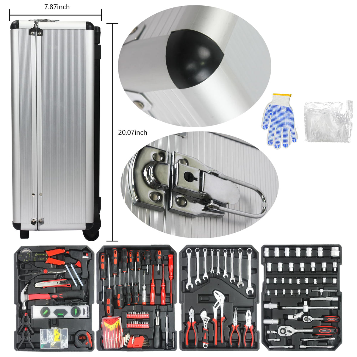 899-Piece Household Tool Set with Rolling Case P3245