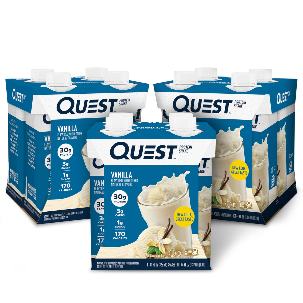 Vanilla Protein Shake 30g Protein 11 fl.oz 4 Count Pack of 3 K304