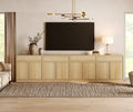 Oak TV Stand with 8 Doors and Drawers V616