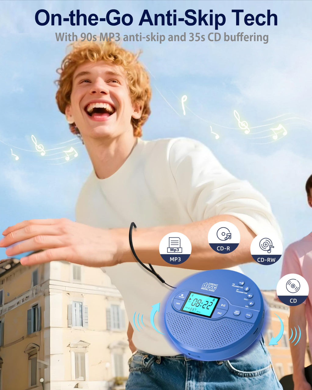 Portable CD Player with FM Transmitter & Speaker F13238