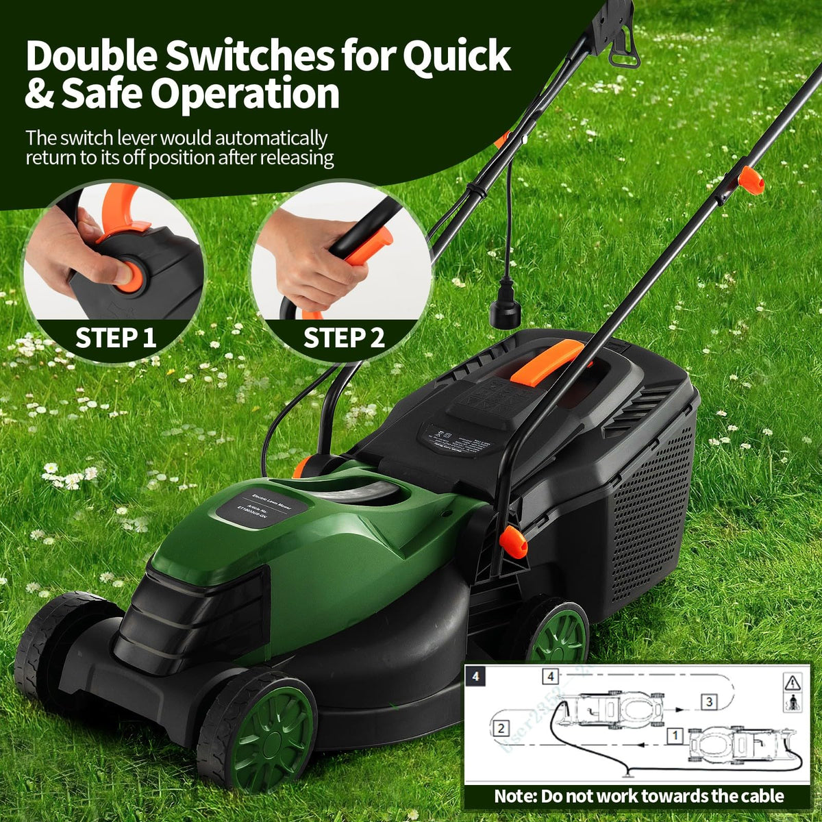 Electric Lawn Mower with Grass Collection Box X64121