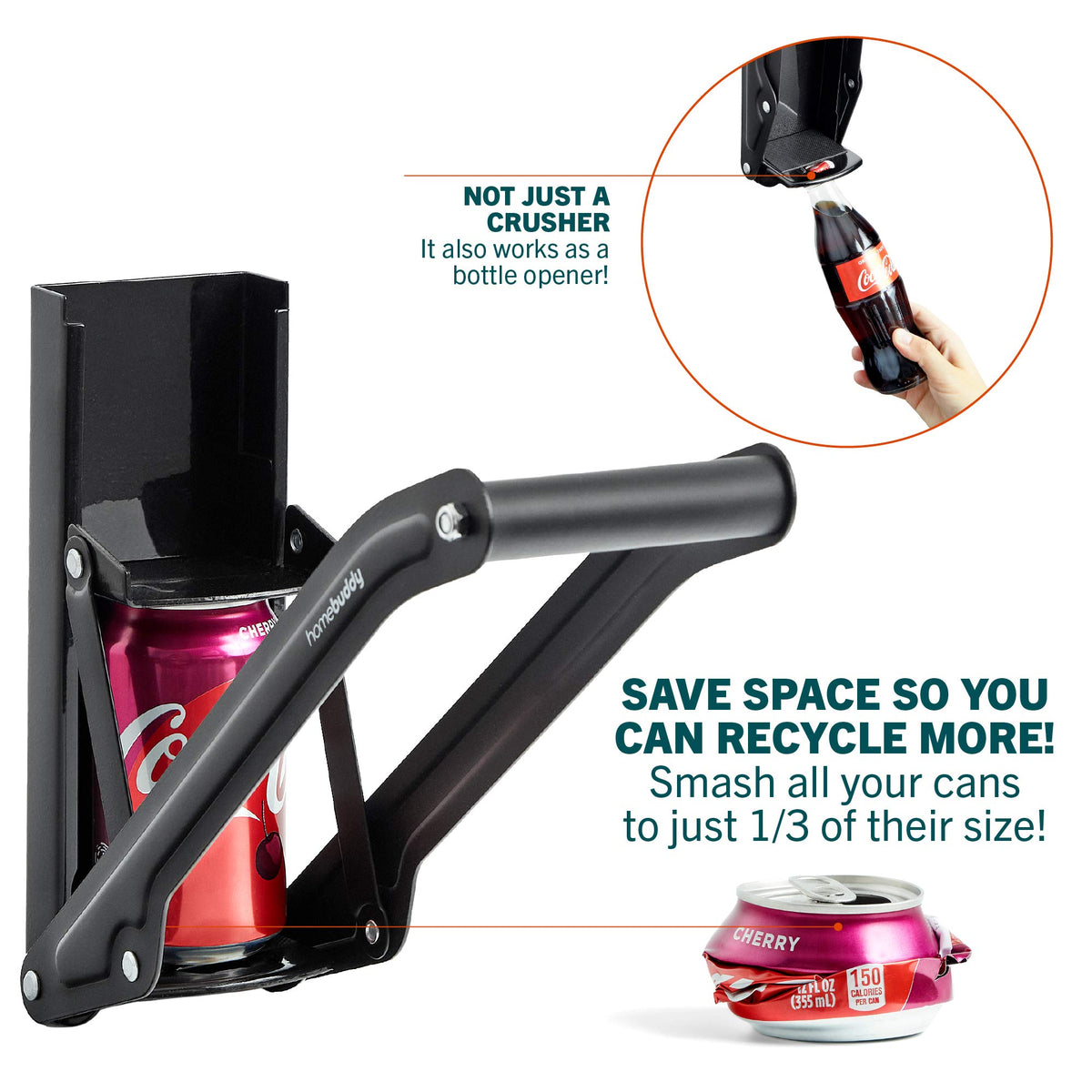 12 Oz. and 16 Oz. Wall Mounted Can Crusher K867