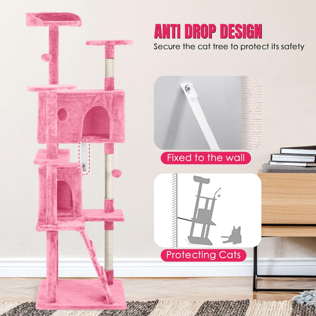 70 inch Multi-Level Cat Tree Tower with Scratching Posts B137508