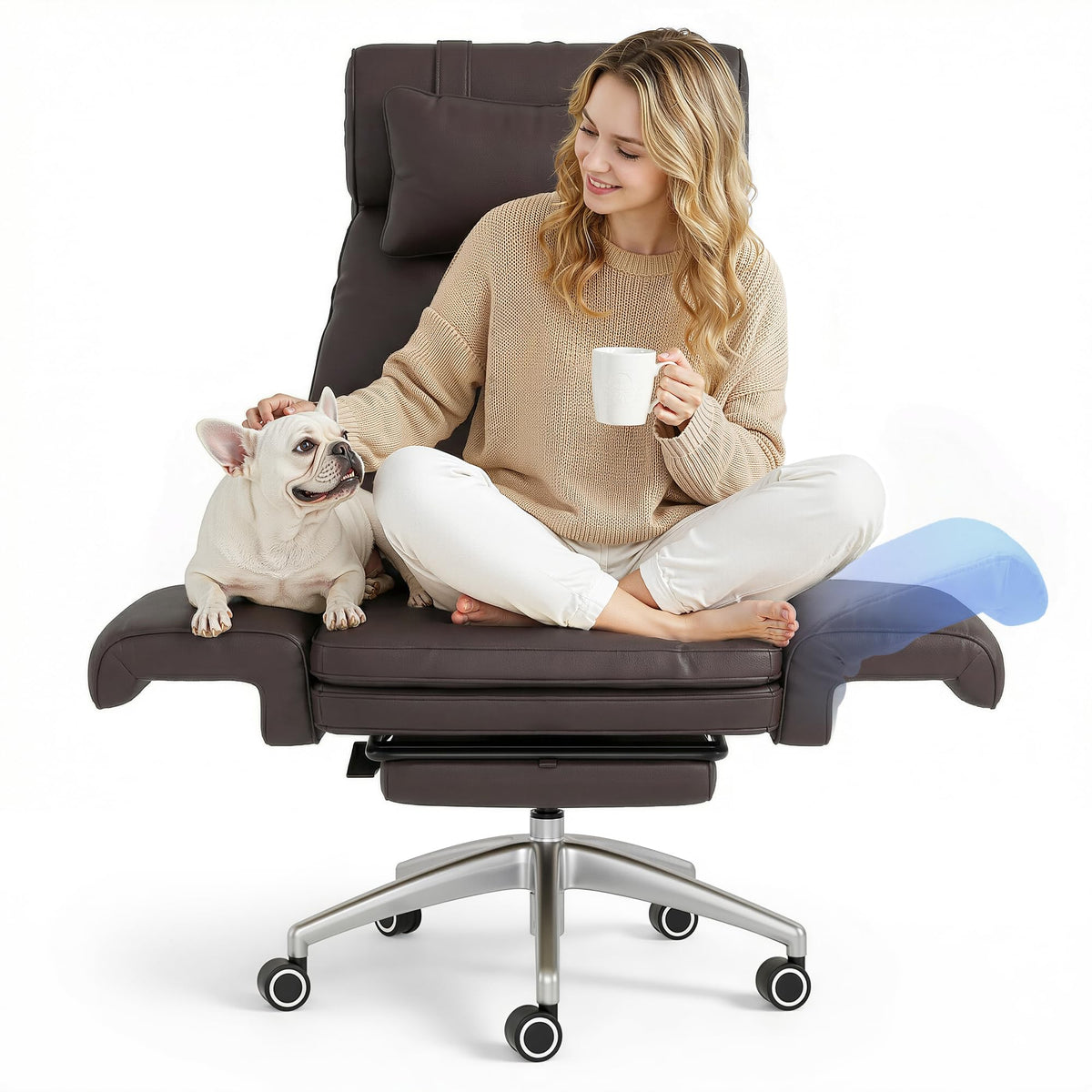 Oversized Brown Convertible Office Chair I119412
