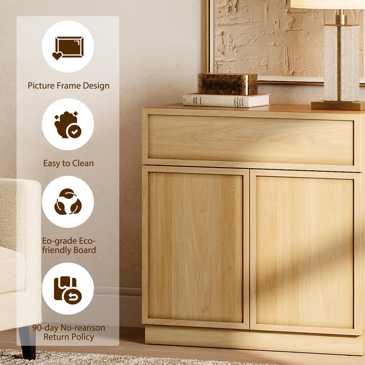 Oak TV Stand with 8 Doors and Drawers V616