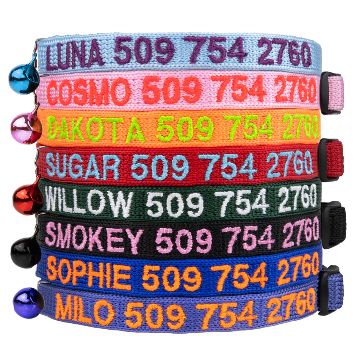 Personalized Cat Collars with Breakaway Safety Release Buckle P906