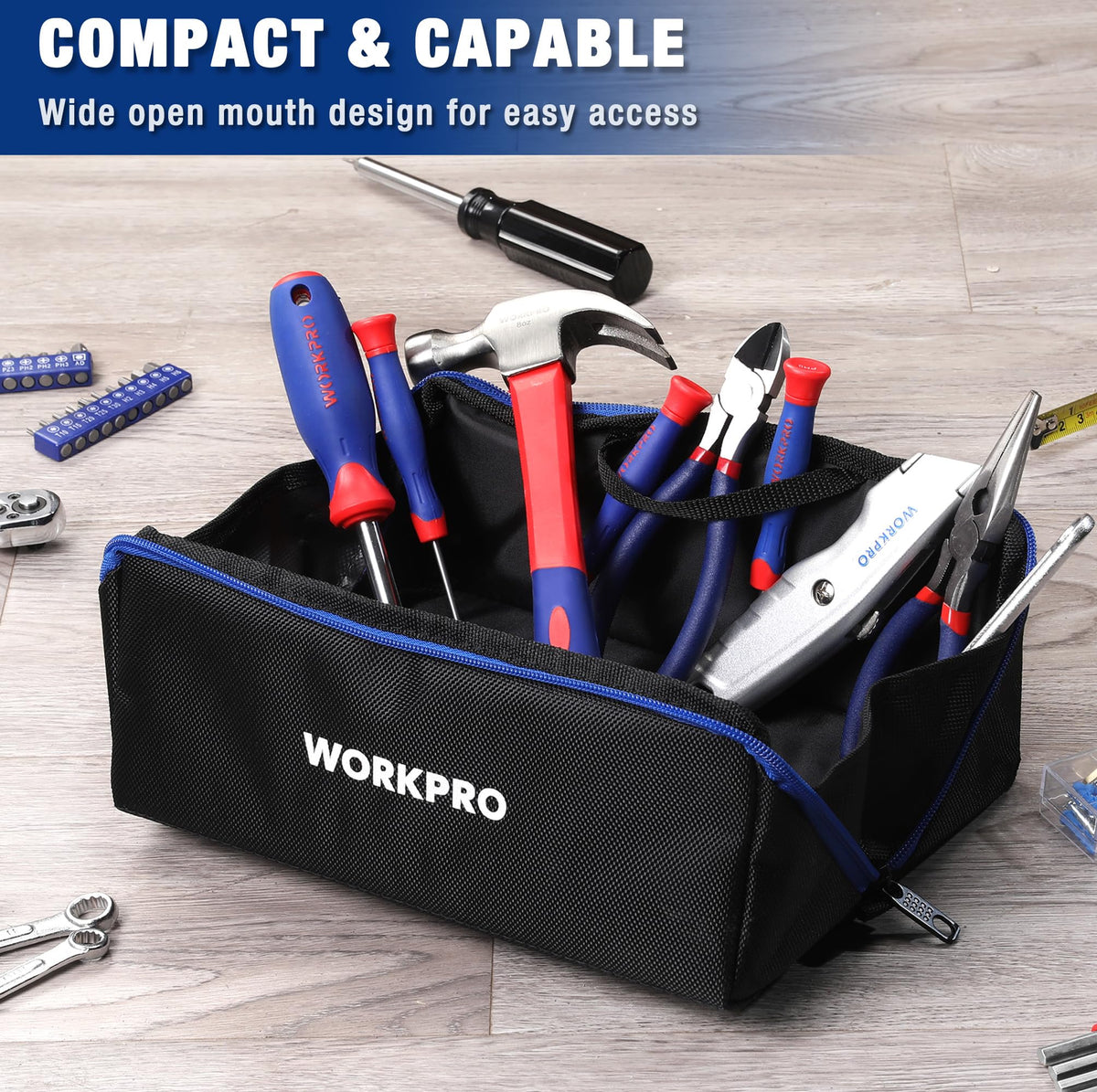 10" Wide Mouth Zipper Utility Tool Bag R826460