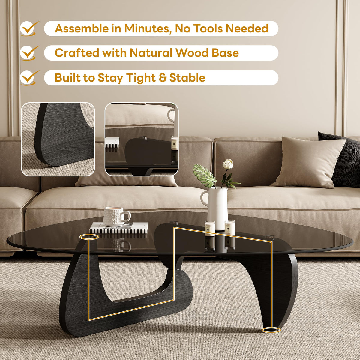 Mid Century Modern Triangle Coffee Table N695466