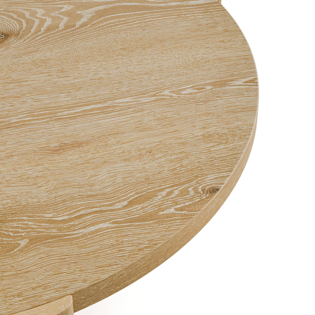 42” Round Oak Finish Wood Coffee Table G6496