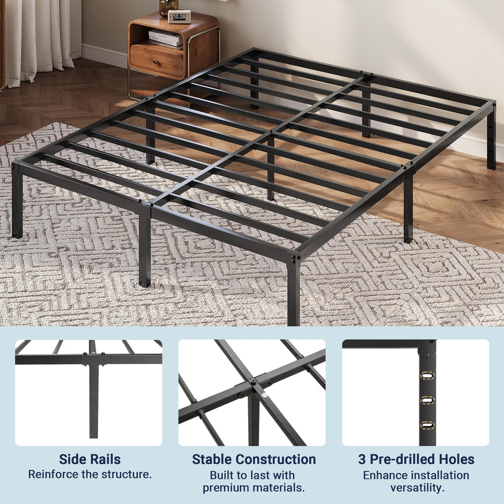 Queen 12 Inch Metal Bed Frame with Storage Space C603318