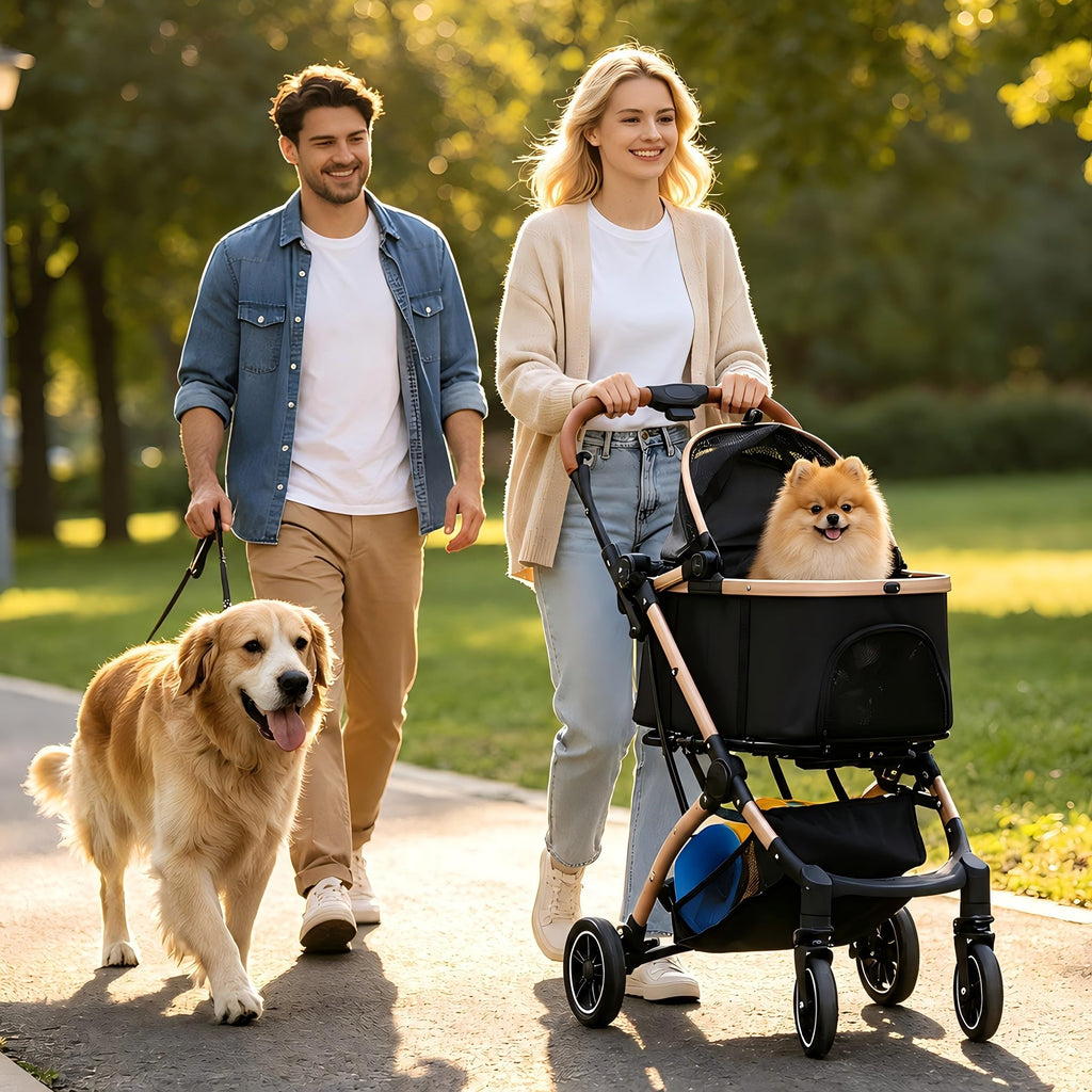 Black 3-in-1 Pet Stroller with Removable Carrier V391786
